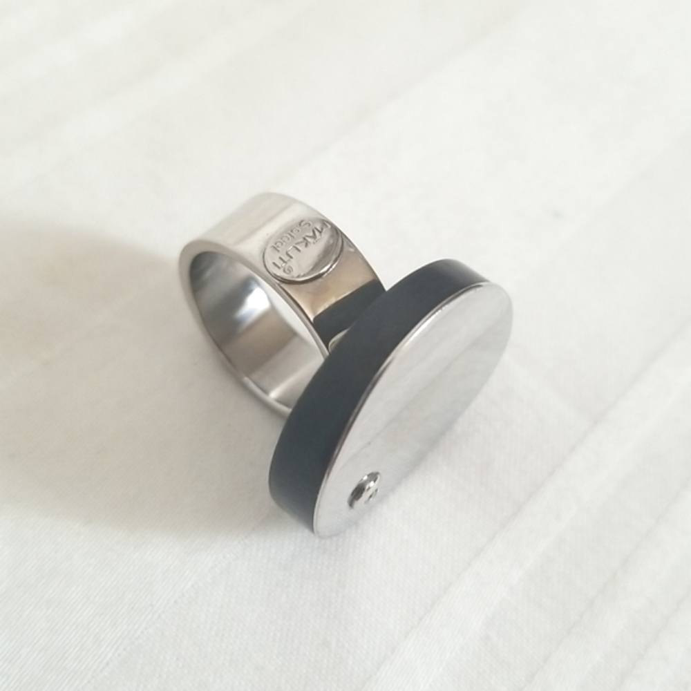 Vintage Makuti Silver Black Diamond Round Ring